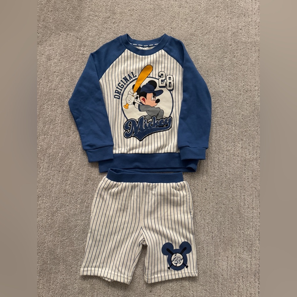 Disney Blue and White Mickey Mouse Kids Matching Set